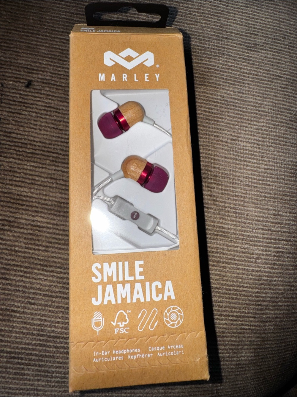 House of Marley Smile Jamaica Wired In-Ear Headphones with Mic | New in Box